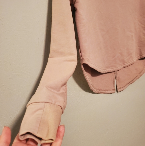 Gymshark Women's Long Sleeve Mauve Wide Neck Cut Out Workout Top Size XS - Picture 6 of 13